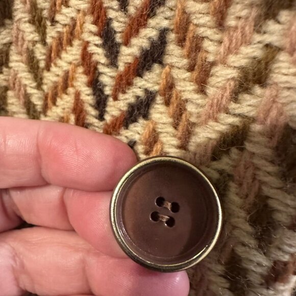 Vintage Herringbone Wool Coat with Belt - Picture 3 of 14